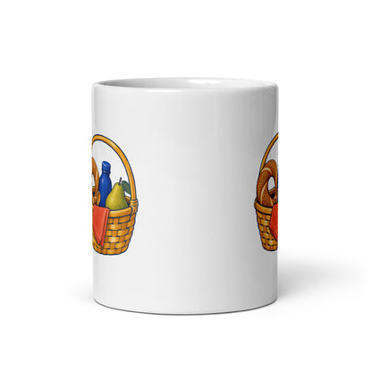 Picnic Basket Mug, 11 oz, Roots & Talks - Front view