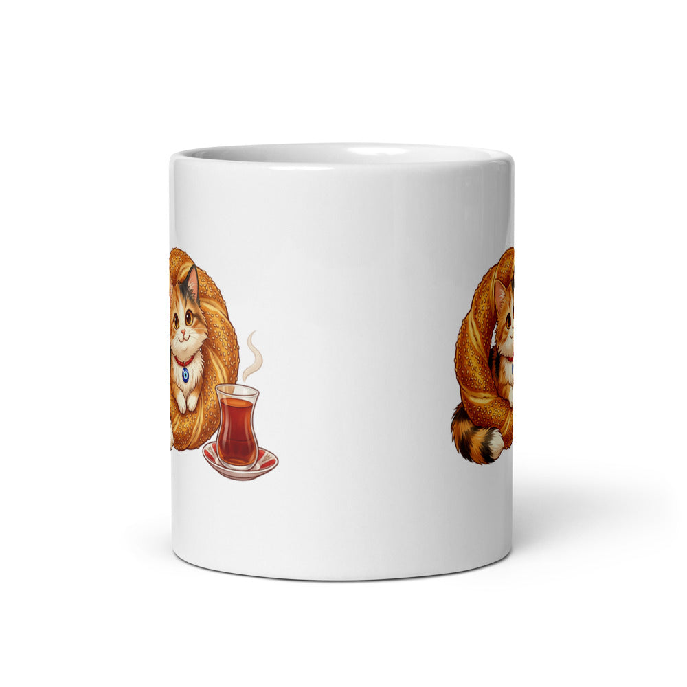Susam the Simit Kitten Mug, 11 oz, Roots & Talks - Front view