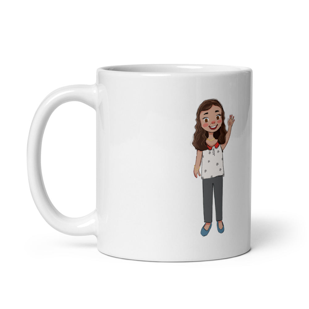 Defne Character Mug, 11 oz, Roots & Talks - Handle on Left