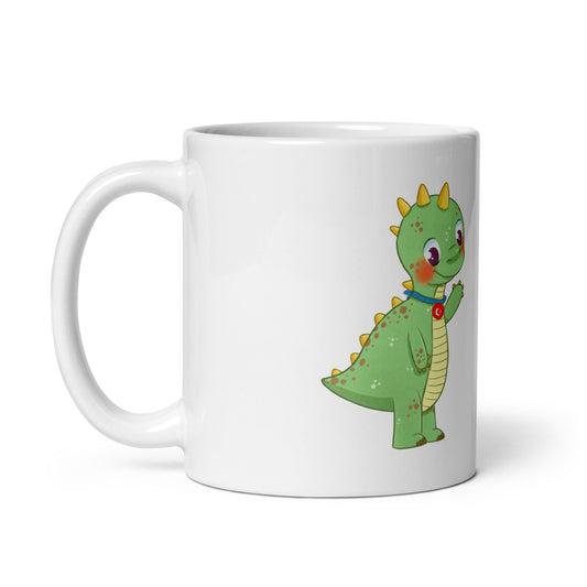 Dino Dinosaur Mug, 11 oz, Roots & Talks - Handle on Left