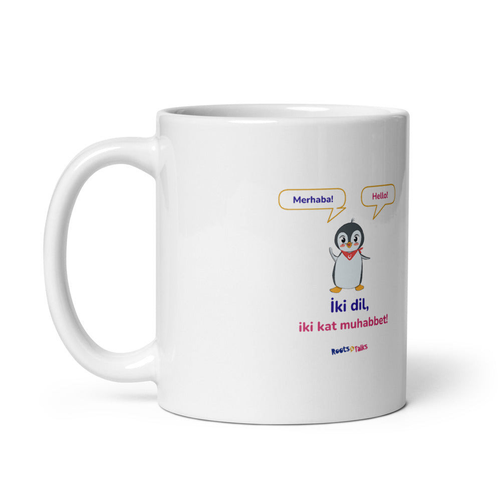 İki Dil, İki Kat Muhabbet Mug, 11 oz, Roots & Talks - Handle on Left