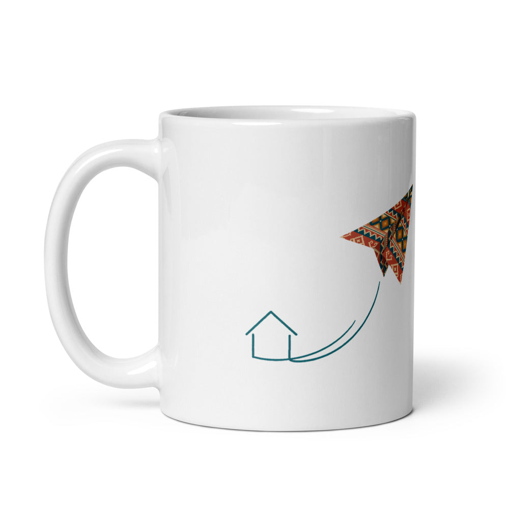 Kilim Flight Mug, 11 oz, Roots & Talks - Handle on Left