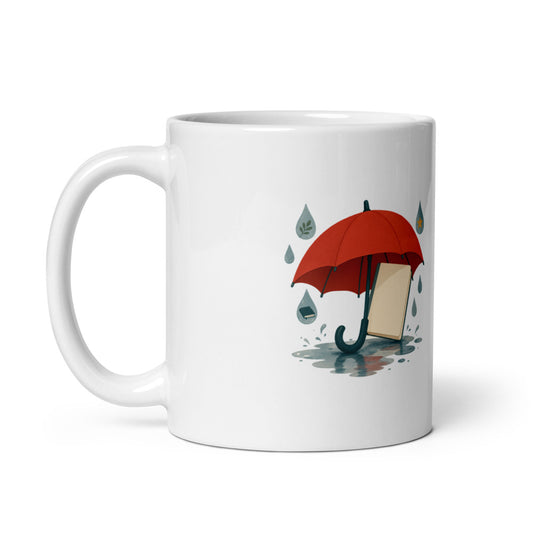 Word Umbrella Mug, 11 oz, Roots & Talks - Handle on Left