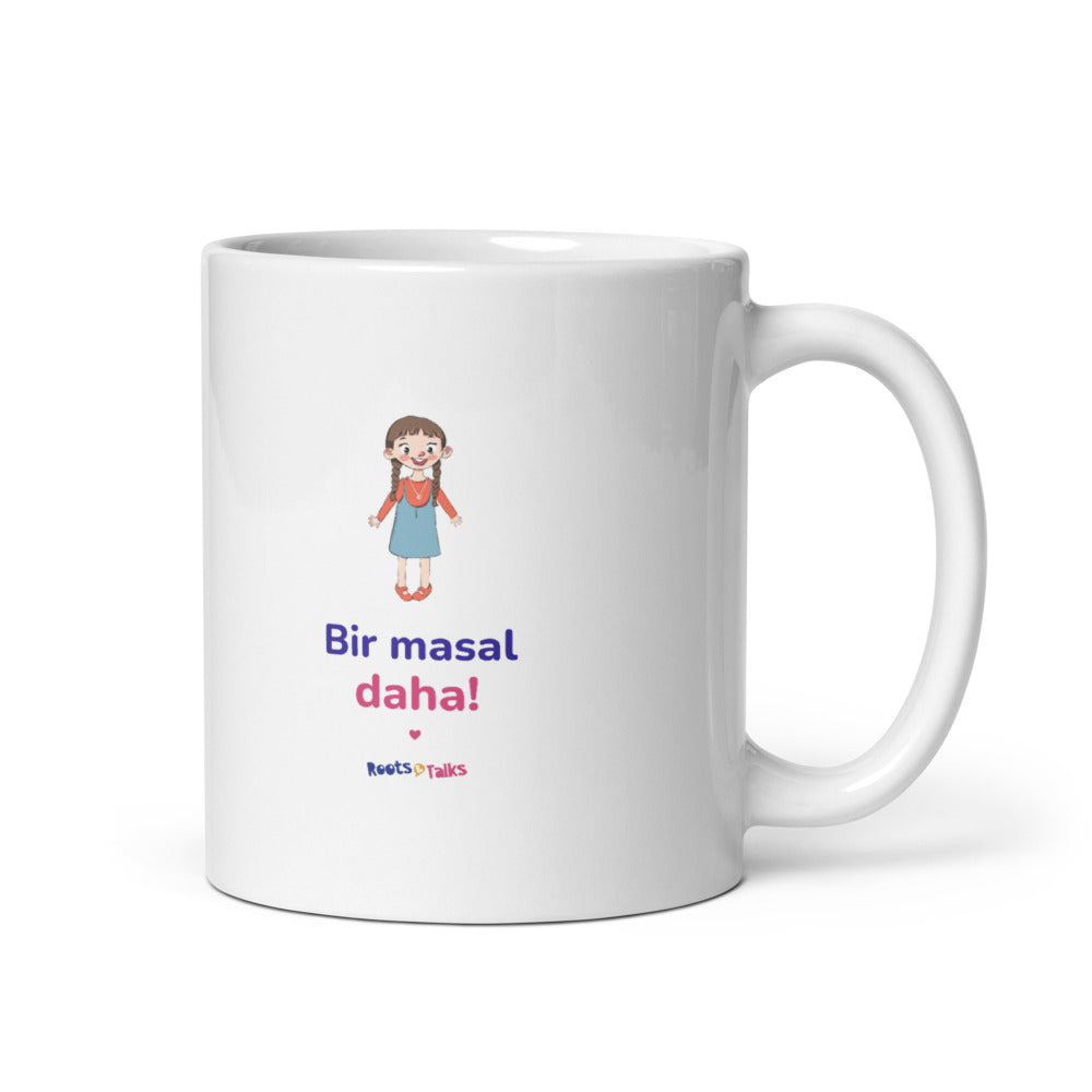 Bir Masal Daha Mug, 11 oz, Roots & Talks - white glossy ceramic mug mockup
