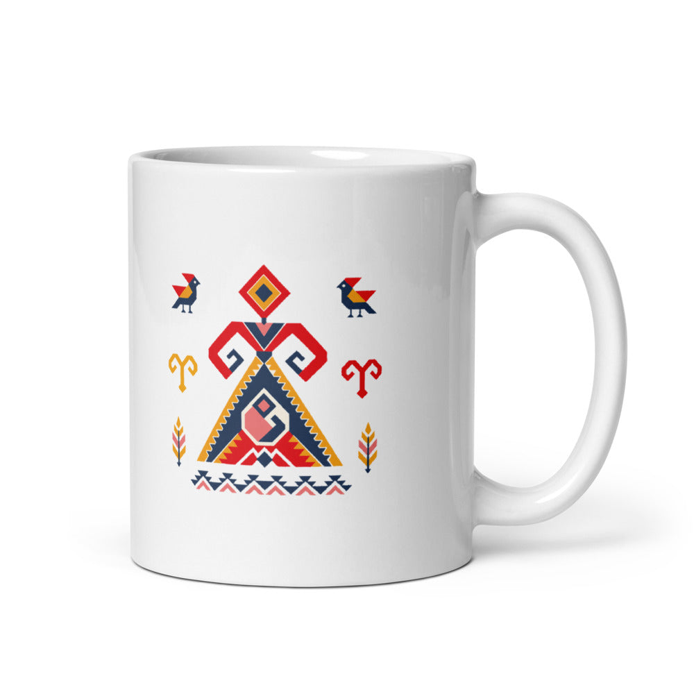 Elibelinde Mug, 11 oz, Roots & Talks - white glossy ceramic mug mockup