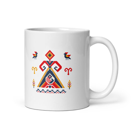 Elibelinde Mug, 11 oz, Roots & Talks - white glossy ceramic mug mockup