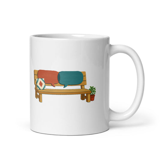 Room for One More Word Mug, 11 oz, Roots & Talks - white glossy ceramic mug mockup