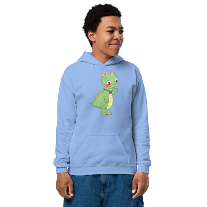 Dino Dinosaur Kids' Heavy Blend Hoodie (Youth Sizes), Roots & Talks - Carolina Blue