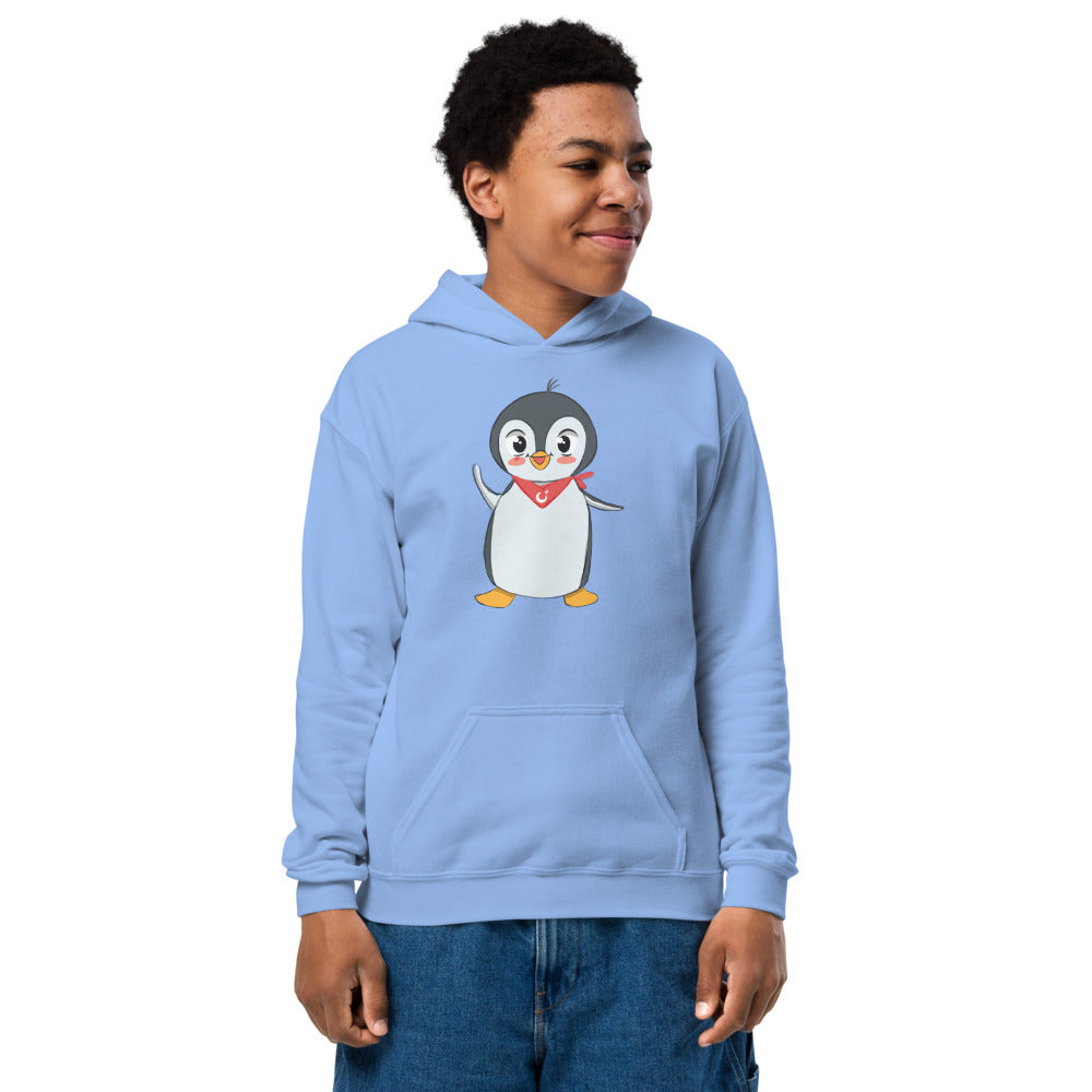 Pingucan Penguin Kids' Heavy Blend Hoodie (Youth Sizes), Roots & Talks - Carolina Blue