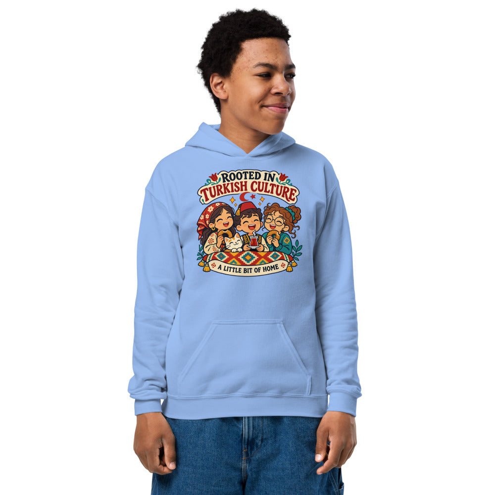 Rooted in Turkish Culture Kids' Heavy Blend Hoodie (Youth Sizes), Roots & Talks - Carolina Blue