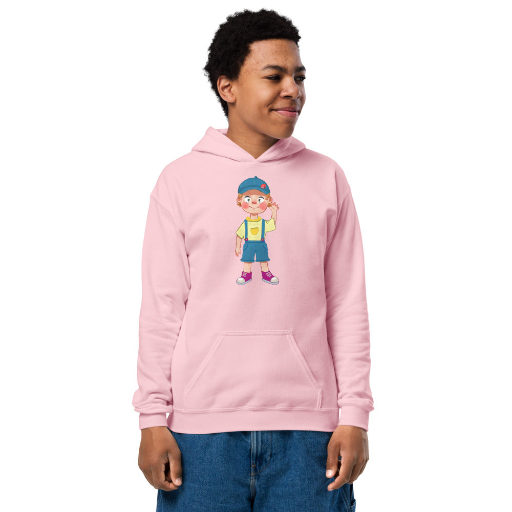 Giray Character Kids' Heavy Blend Hoodie (Youth Sizes), Roots & Talks - Light Pink