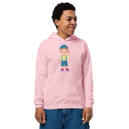 Giray Character Kids' Heavy Blend Hoodie (Youth Sizes), Roots & Talks - Light Pink