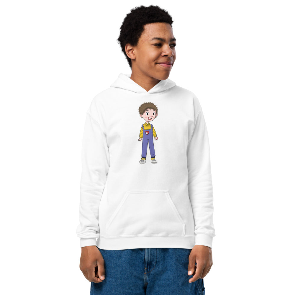 Ahmet Character Kids' Heavy Blend Hoodie (Youth Sizes), Roots & Talks - White
