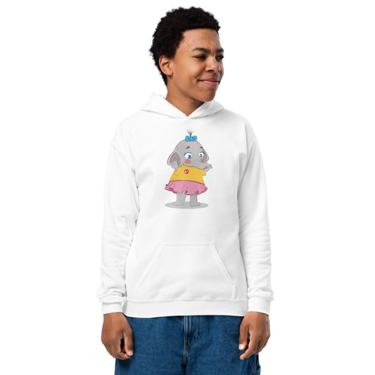 Filiz Elephant Kids' Heavy Blend Hoodie (Youth Sizes), Roots & Talks - White