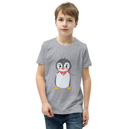 Pingucan Penguin Kids' T-Shirt (Youth Sizes), Roots & Talks - Athletic Heather