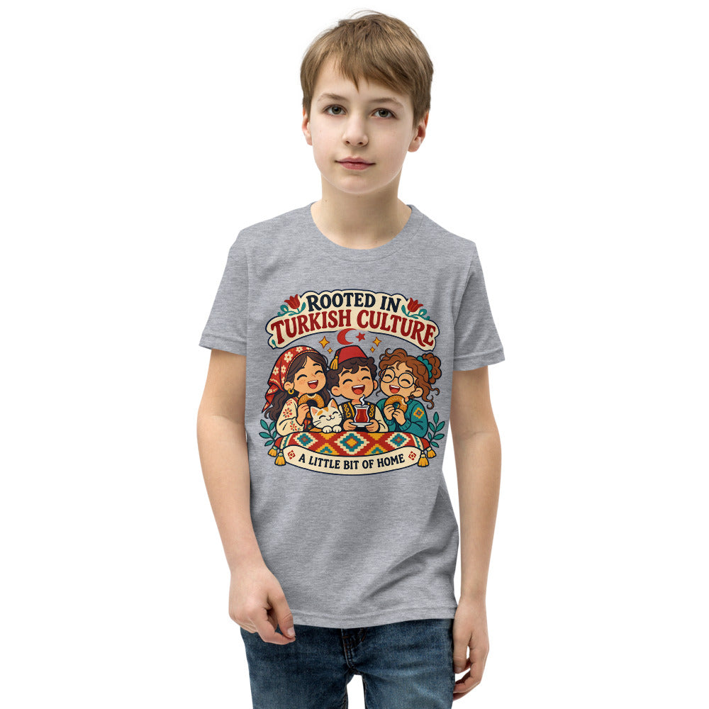 Rooted in Turkish Culture Kids' T-Shirt (Youth Sizes), Roots & Talks - Athletic Heather