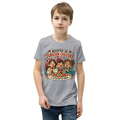 Rooted in Turkish Culture Kids' T-Shirt (Youth Sizes), Roots & Talks - Athletic Heather