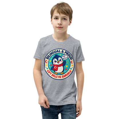 Bilingual & Proud Kids' T-Shirt (Youth Sizes), Roots & Talks - Athletic Heather
