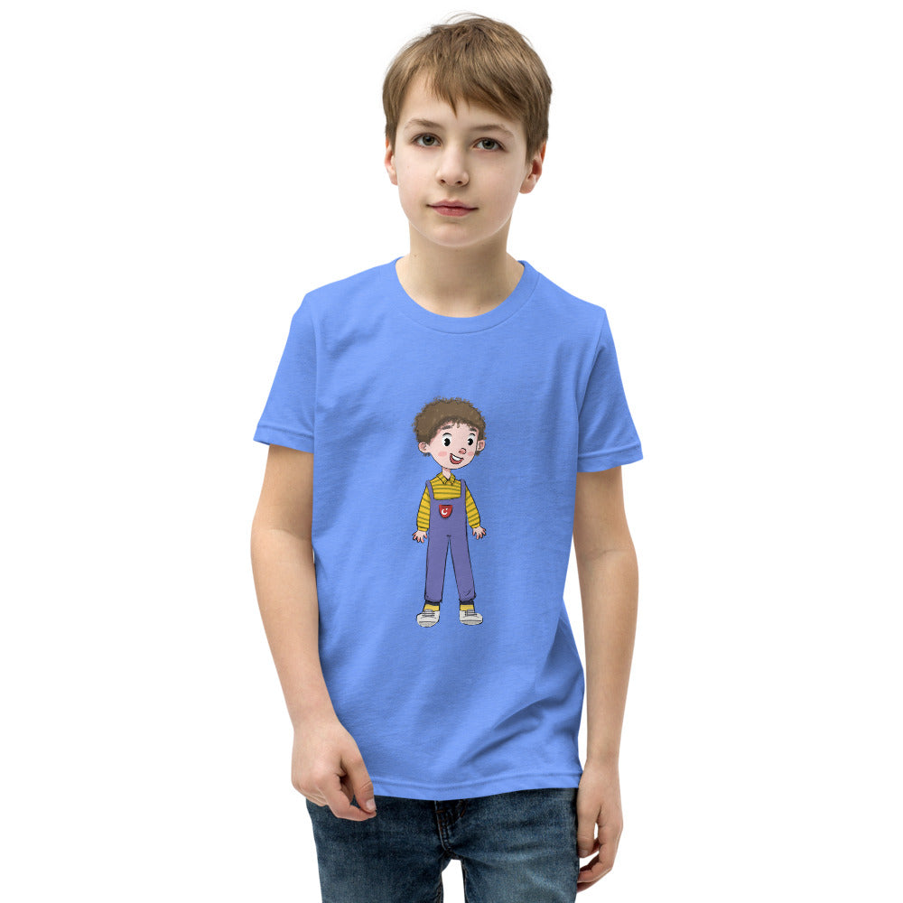 Ahmet Character Kids' T-Shirt (Youth Sizes), Roots & Talks - Heather Columbia Blue