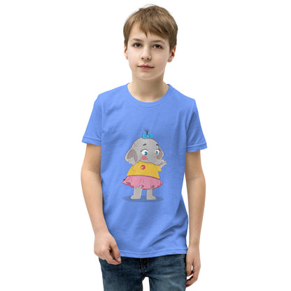 Filiz Elephant Kids' T-Shirt (Youth Sizes), Roots & Talks - Heather Columbia Blue