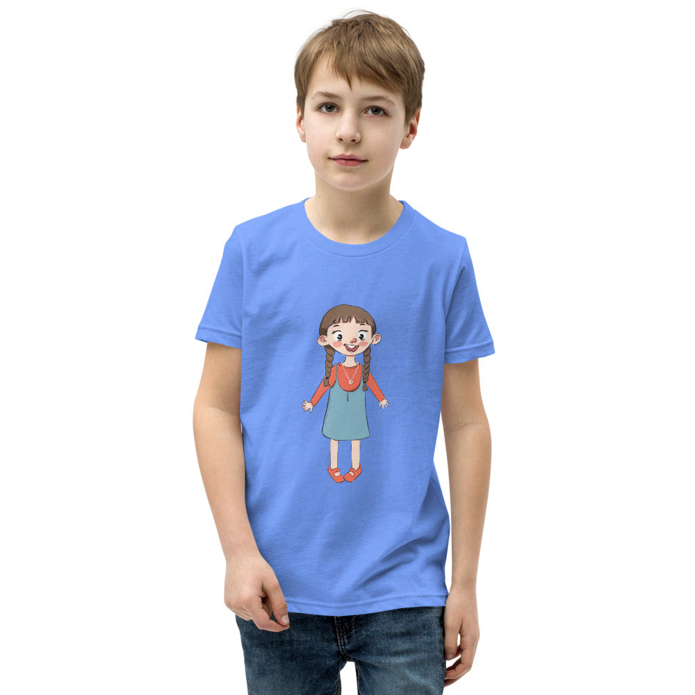 Eylül Character Kids' T-Shirt (Youth Sizes), Roots & Talks - Heather Columbia Blue