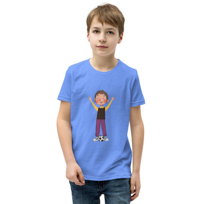 Gazi Character Kids' T-Shirt (Youth Sizes), Roots & Talks - Heather Columbia Blue