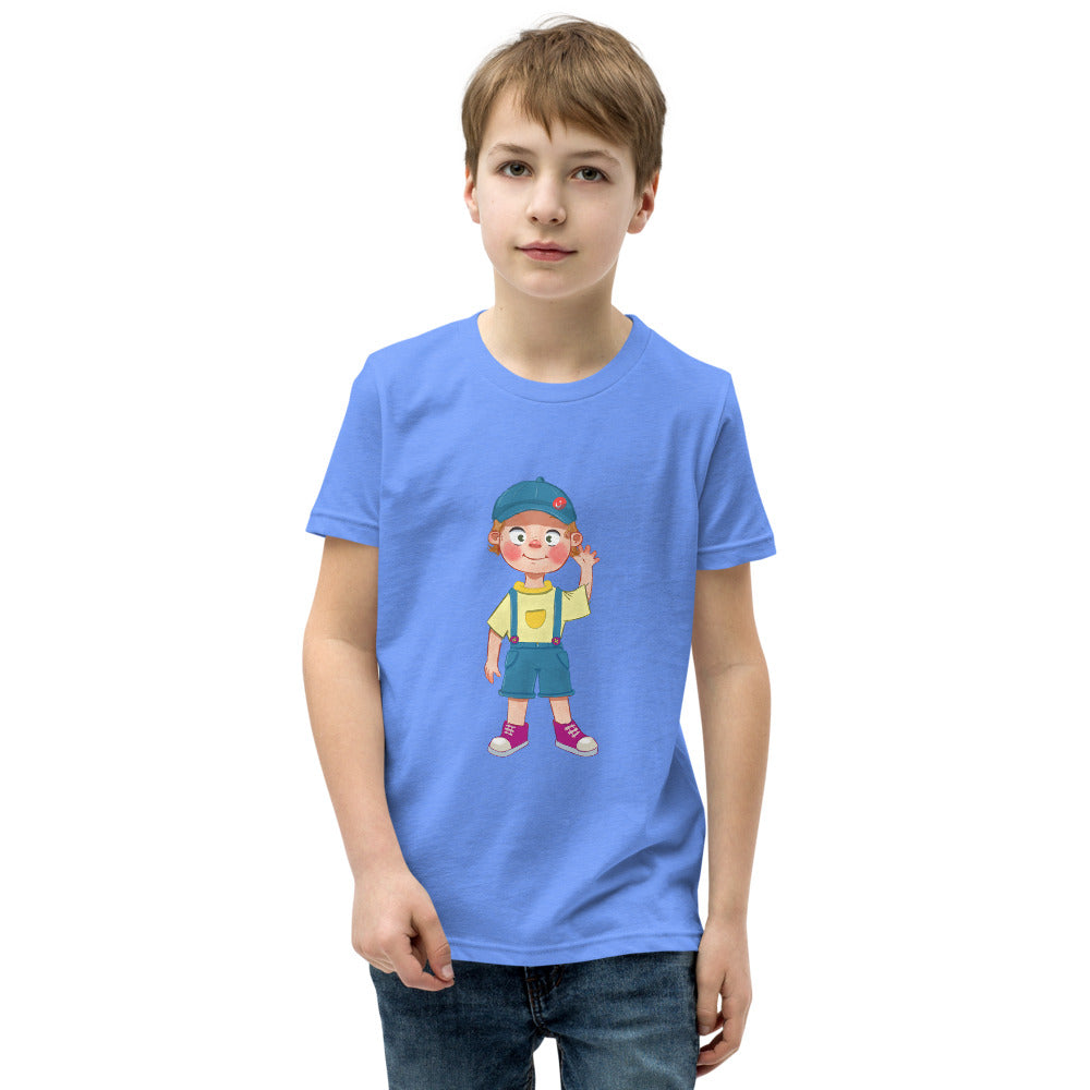 Giray Character Kids' T-Shirt (Youth Sizes), Roots & Talks - Heather Columbia Blue