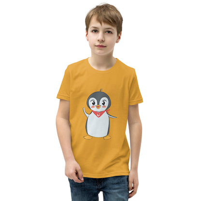 Pingucan Penguin Kids' T-Shirt (Youth Sizes), Roots & Talks - Mustard