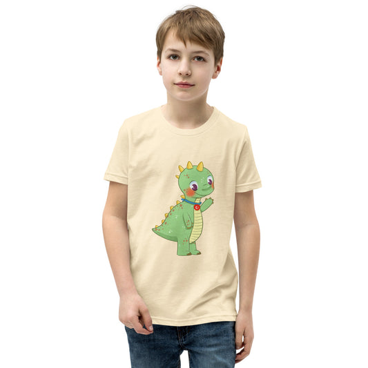 Dino Dinosaur Kids' T-Shirt (Youth Sizes), Roots & Talks - Natural