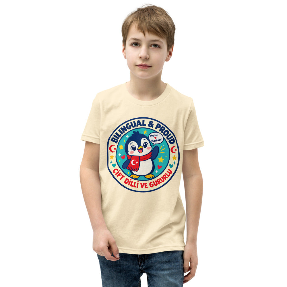 Bilingual & Proud Kids' T-Shirt (Youth Sizes), Roots & Talks - Natural