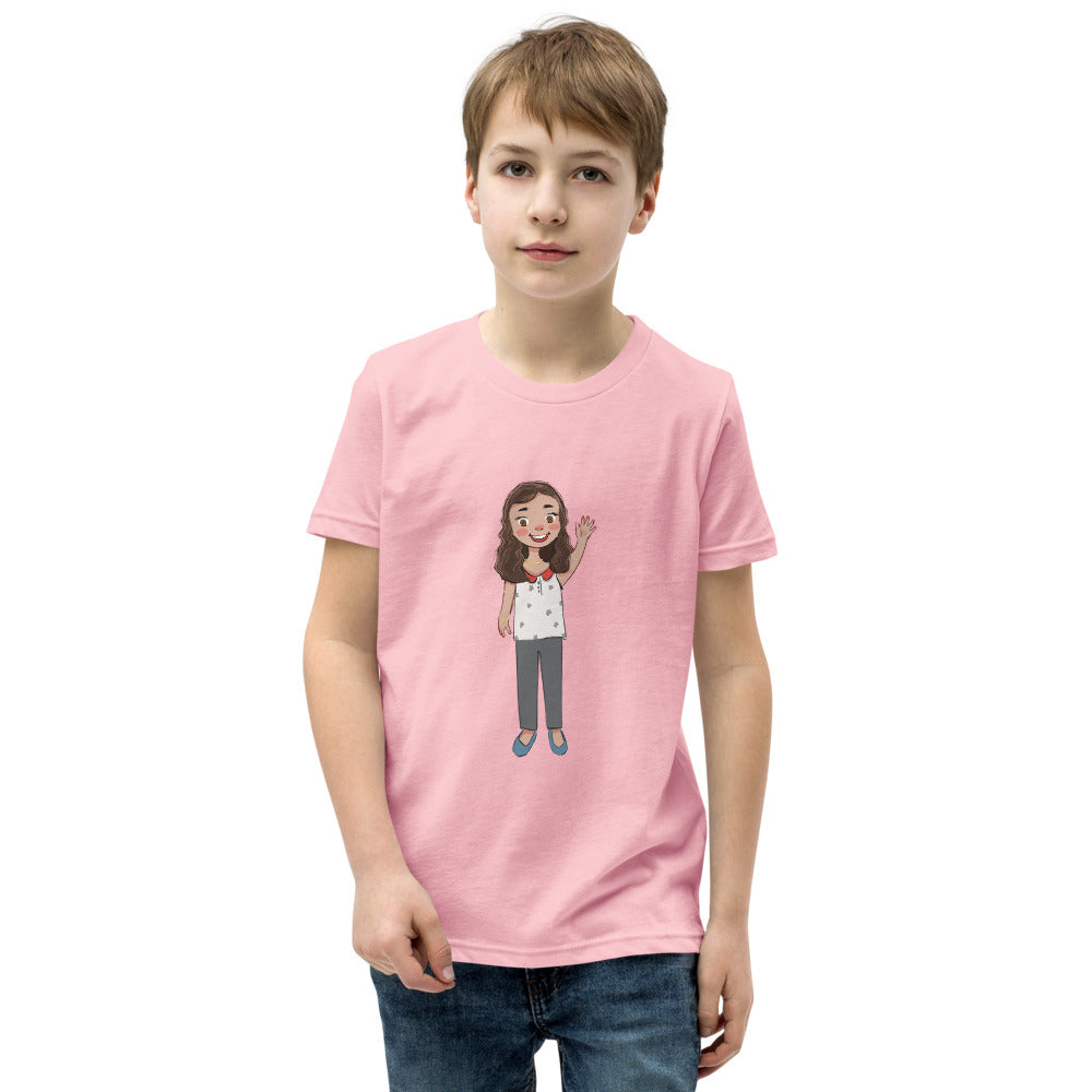 Defne Character Kids' T-Shirt (Youth Sizes), Roots & Talks - Pink