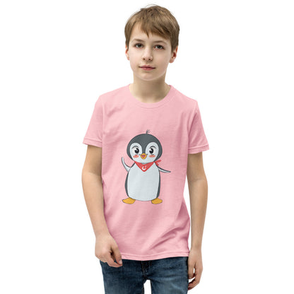 Pingucan Penguin Kids' T-Shirt (Youth Sizes), Roots & Talks - Pink