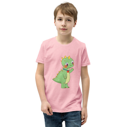 Dino Dinosaur Kids' T-Shirt (Youth Sizes), Roots & Talks - Pink