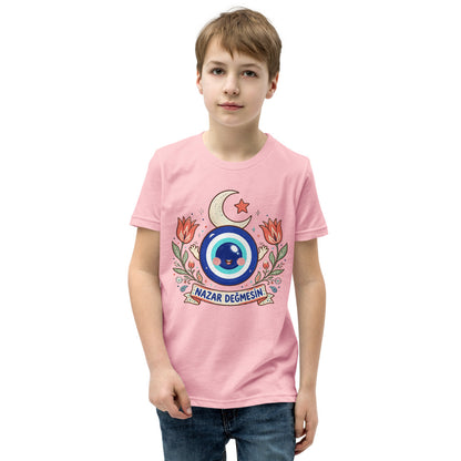 Nazar Değmesin Kids' T-Shirt (Youth Sizes), Roots & Talks - Pink