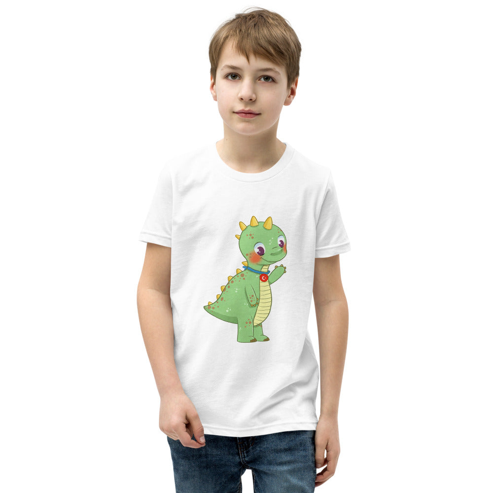 Dino Dinosaur Kids' T-Shirt (Youth Sizes), Roots & Talks - White